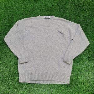 Pendleton Shetland Wool Laine Sweater XL 24x29 Gray Crop